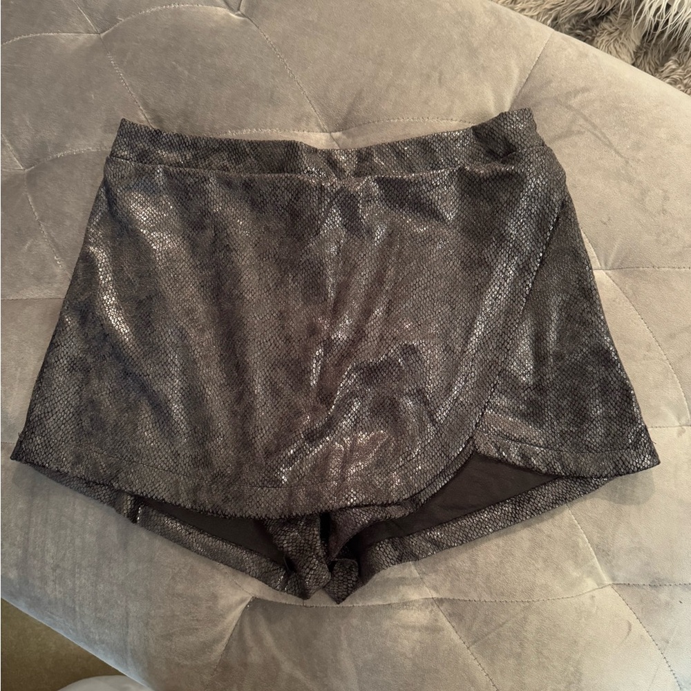 Metallic Pleather Women's Skort